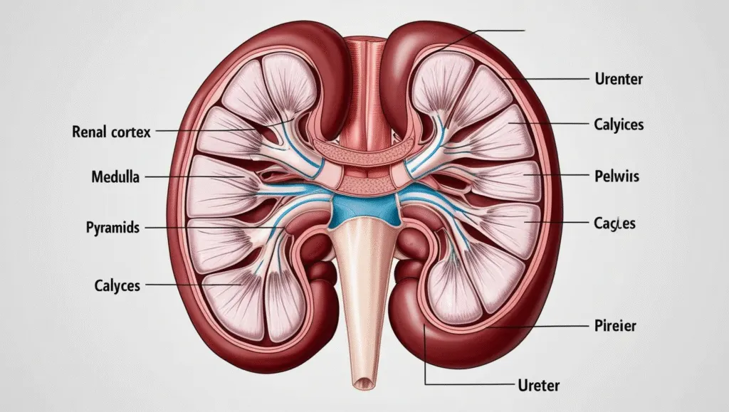 Diagram of human kidney